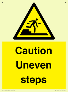 Caution Uneven steps
